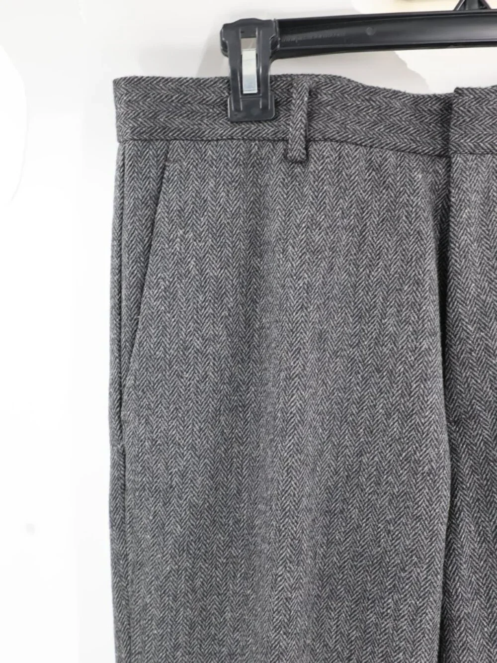 J Crew Dress Pants Mens 32 L32 Ludlow Herringbone Tweed Wool Blend Flat Front